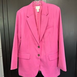 H&M Pink blazer oversized never worn size small